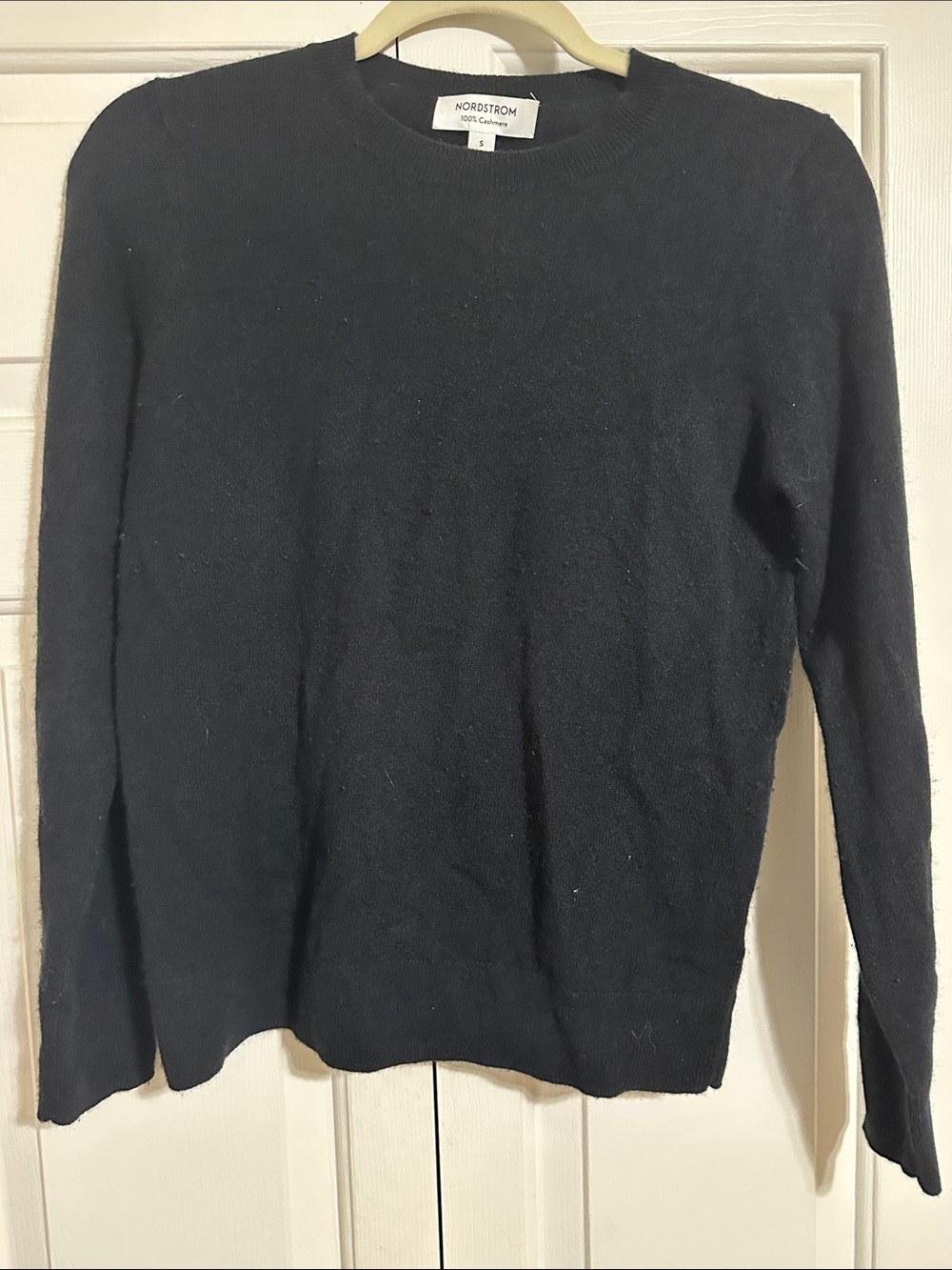 Nordstrom Men’s Black Crewneck Cashmere-Blend Sweater